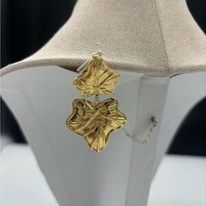 Gold Leaf Stainless Steel Earrings